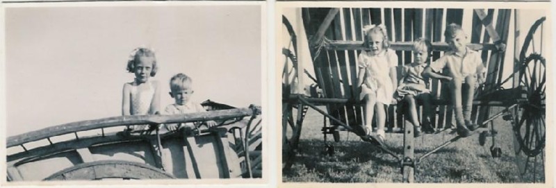 LANCHBURY children playing on the family farm
